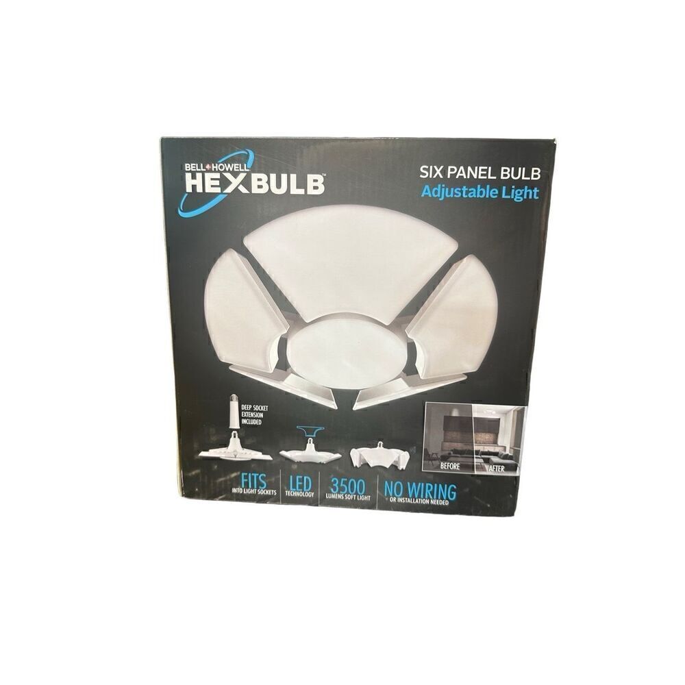 Bell Howell Hex Bulb E26 LED Garage 6 Panel Shop Office Attic Ceiling Light